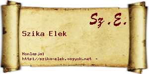 Szika Elek névjegykártya